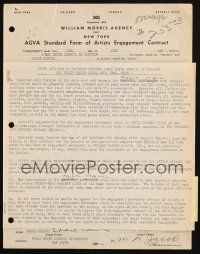 5a334 EDDIE CANTOR signed contract '50 appearing at B'Nai Brith for half the gross receipts!