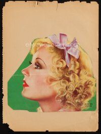 5a285 MARION DAVIES signed magazine page '36 on a pretty image of her from a movie magazine cover!