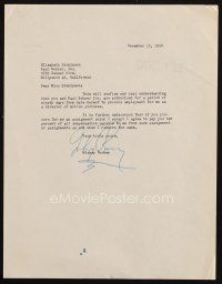 5a072 MICKEY ROONEY signed letter '50 agreeing to be represented for three months by Paul Kohner!