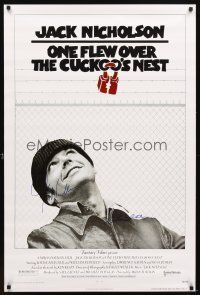 5a152 ONE FLEW OVER THE CUCKOO'S NEST signed REPRO 1sh '75 by BOTH Jack Nicholson AND Fletcher!