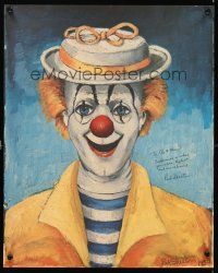 5a145 RED SKELTON signed 16x26 art print '50s on a print of a painting by the legendary clown!