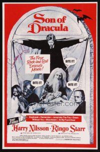 5a157 SUZANNA LEIGH signed 11x17 REPRO '90s on a poster for Son of Dracula, cool monster images!