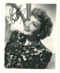 5a466 CLAUDETTE COLBERT signed deluxe 8x10 still '46 smiling portrait from Tomorrow is Forever!
