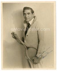 5a496 EDDIE POLO signed deluxe 8x10 still '20s great close portrait holding tennis racket!
