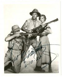 5a520 GEORGE MONTGOMERY signed deluxe 8x10 still '58 with Taina Elg & David Farrar in Watusi!