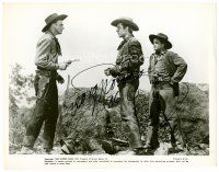 5a521 GEORGE MONTGOMERY signed TV 8x10 still R63 at gunpoint w/ Noah Beery Jr. in The Texas Rangers!
