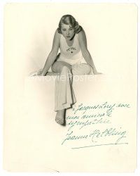 5a548 JEANNE HELBLING signed 8x10 still '30s portrait of the sexy French actress by Elmer Fryer!