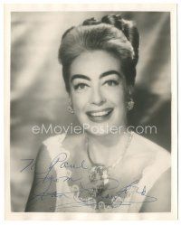 5a552 JOAN CRAWFORD signed deluxe 8x10 still '60s great smiling portrait wearing cool jewelry!