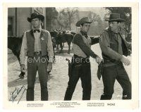 5a555 JOCK MAHONEY signed 8x10 still '56 in street with two other cowboys from Showdown at Abilene!