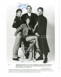 5a561 JOHN CLEESE signed 8x10 still '88 portrait with top cast members from A Fish Called Wanda!