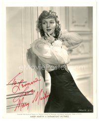 5a601 MARY MARTIN signed deluxe 8x10 still '40 pretty full-length portrait leaning against wall!