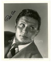 5a607 PETER COE signed 8x10 still '45 great head & shoulders close up wearing suit & tie!