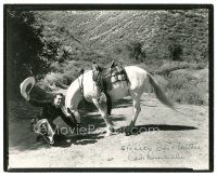 5a614 REB RUSSELL signed 8x10 still '30s great cowboy portrait kneeling by his horse!