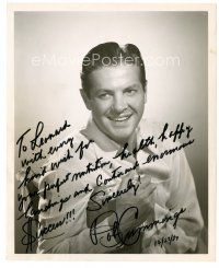 5a616 ROBERT CUMMINGS signed 8x10 still '52 smiling portrait of the actor with great inscription!