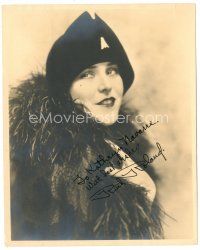5a627 RUTH ROLAND signed deluxe 8x10 still '20s c/u of the great serial star wearing feathers & hat