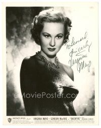 5a640 VIRGINIA MAYO signed 8x10 still '50 great close up wearing sexy dress from Backfire!