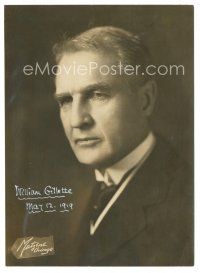5a643 WILLIAM GILLETTE signed 6.75x9.25 still '19 close-up of the famous Sherlock Holmes actor!