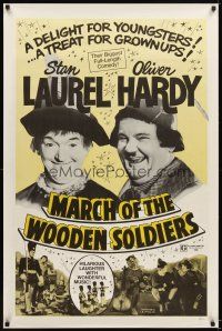 5b053 BABES IN TOYLAND 2-sided 1sh R70s Laurel & Hardy, March of the Wooden Soldiers!