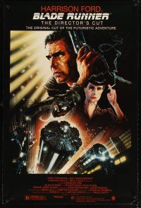 5b083 BLADE RUNNER DS 1sh R92 Ridley Scott sci-fi classic, art of Harrison Ford by John Alvin!