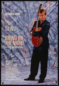 5b099 BRING ON THE NIGHT teaser 1sh '85 great full-length image of Sting with guitar, Michael Apted