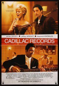 5b108 CADILLAC RECORDS advance DS 1sh '08 Adrien Brody, Jeffrey Wright, Beyonce Knowles!