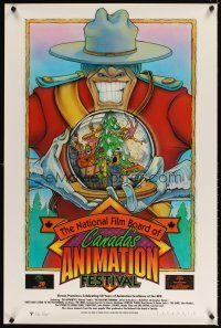 5b490 NATIONAL FILM BOARD OF CANADA'S ANIMATION FESTIVAL Canadian 1sh '91 Bayouth art of Mountie!