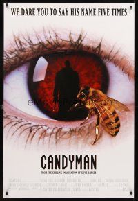 5b109 CANDYMAN 1sh '92 Clive Barker, creepy close-up image of bee in eyeball!