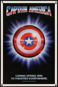 5b112 CAPTAIN AMERICA teaser 1sh '90 Marvel Comics superhero, cool image of shield!
