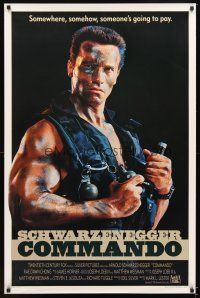 5b140 COMMANDO int'l 1sh '85 Arnold Schwarzenegger is going to make someone pay!
