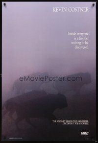 5b159 DANCES WITH WOLVES style A teaser DS 1sh '90 Kevin Costner, cool image of buffalo!