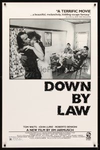 5b186 DOWN BY LAW 1sh '86 Jim Jarmusch, Roberto Benigni, Tom Waits, John Lurie!