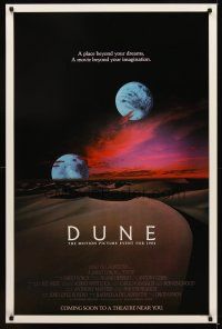 5b190 DUNE advance 1sh '84 David Lynch sci-fi epic, best image of two moons over desert!