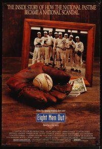 5b198 EIGHT MEN OUT 1sh '88 John Sayles, John Cusack, Chicago Black Sox, baseball!