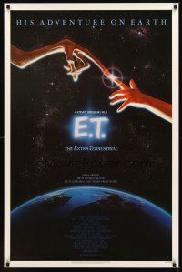 5b193 E.T. THE EXTRA TERRESTRIAL 1sh '82 Drew Barrymore, Steven Spielberg classic, Alvin art!