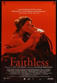 5b216 FAITHLESS 1sh '01 written by Ingmar Bergman, Liv Ullman directed, Trolosa!