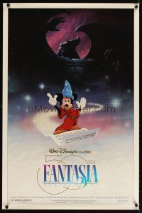 5b219 FANTASIA DS 1sh R90 great image of magical Mickey Mouse, Disney musical cartoon classic!