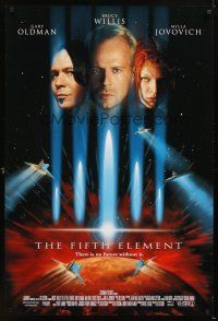 5b222 FIFTH ELEMENT DS 1sh '97 Bruce Willis, Milla Jovovich, Oldman, directed by Luc Besson!