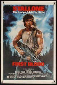 5b228 FIRST BLOOD 1sh '82 artwork of Sylvester Stallone as John Rambo by Drew Struzan!