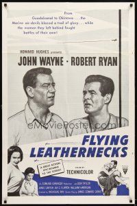 5b231 FLYING LEATHERNECKS military 1sh R60s art of air-devils John Wayne & Robert Ryan, Hughes