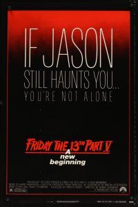 5b239 FRIDAY THE 13th PART V 1sh '85 A New Beginning, Jason haunts you, slasher horror sequel!