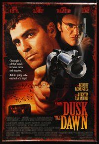 5b240 FROM DUSK TILL DAWN 1sh '95 image of George Clooney & Quentin Tarantino, vampires!