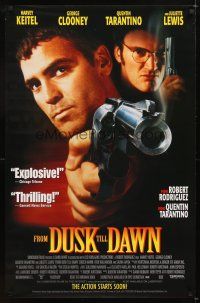 5b241 FROM DUSK TILL DAWN video 1sh '95 image of George Clooney & Quentin Tarantino, vampires!