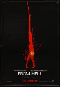 5b242 FROM HELL style A teaser 1sh '01 Johnny Depp & Heather Graham, only legend will survive!