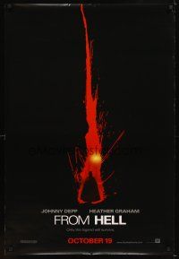 5b243 FROM HELL style A teaser DS 1sh '01 Johnny Depp & Heather Graham, only legend will survive!