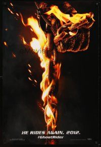 5b257 GHOST RIDER: SPIRIT OF VENGEANCE teaser DS 1sh '12 Nicolas Cage, burning chain!