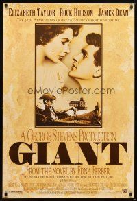 5b259 GIANT 1sh R96 James Dean, Elizabeth Taylor, Rock Hudson, directed by George Stevens!