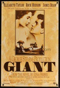 5b260 GIANT DS 1sh R96 James Dean, Elizabeth Taylor, Rock Hudson, directed by George Stevens!