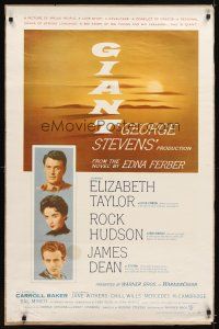 5b261 GIANT kraftbacked 1sh '56 James Dean, Elizabeth Taylor, Hudson, directed by George Stevens!