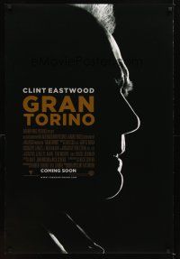 5b272 GRAN TORINO advance DS 1sh '08 cool profile of star/director Clint Eastwood!
