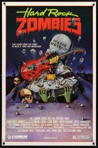 5b283 HARD ROCK ZOMBIES 1sh '85 wild art they came from the grave to rock n' rave & misbehave!